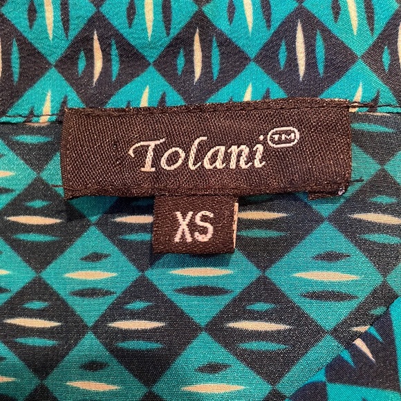 TOLANI teal button up tunic in XS. - Picture 5 of 11